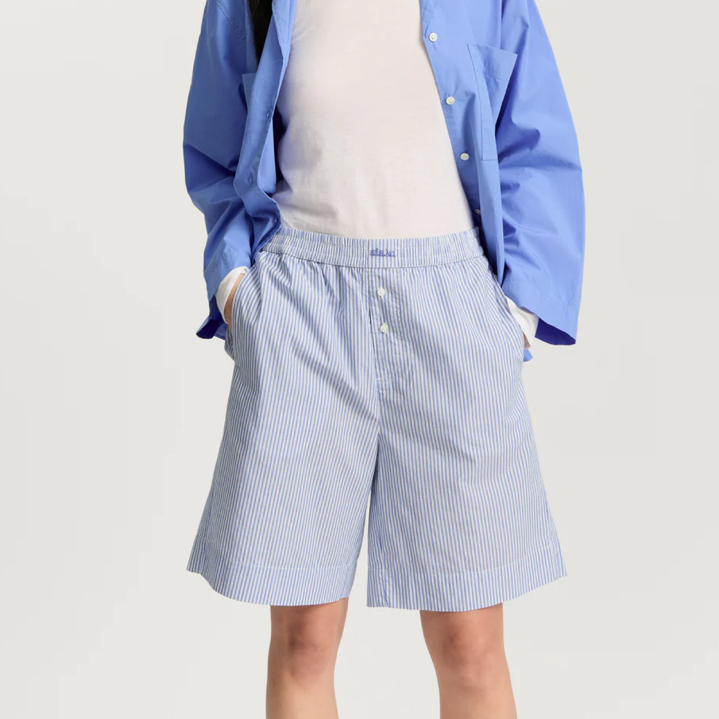 Casual Shorts Long Petite, Mix Air Blue