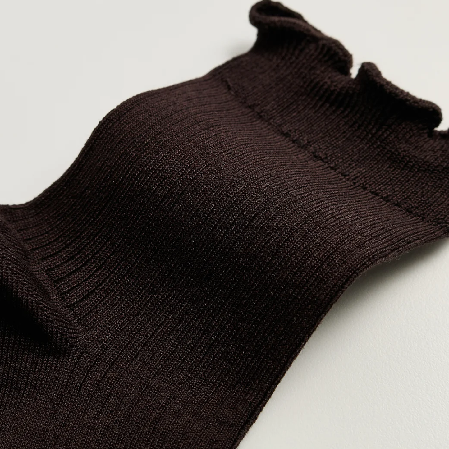 Cotton Frill Sock, Chocolate