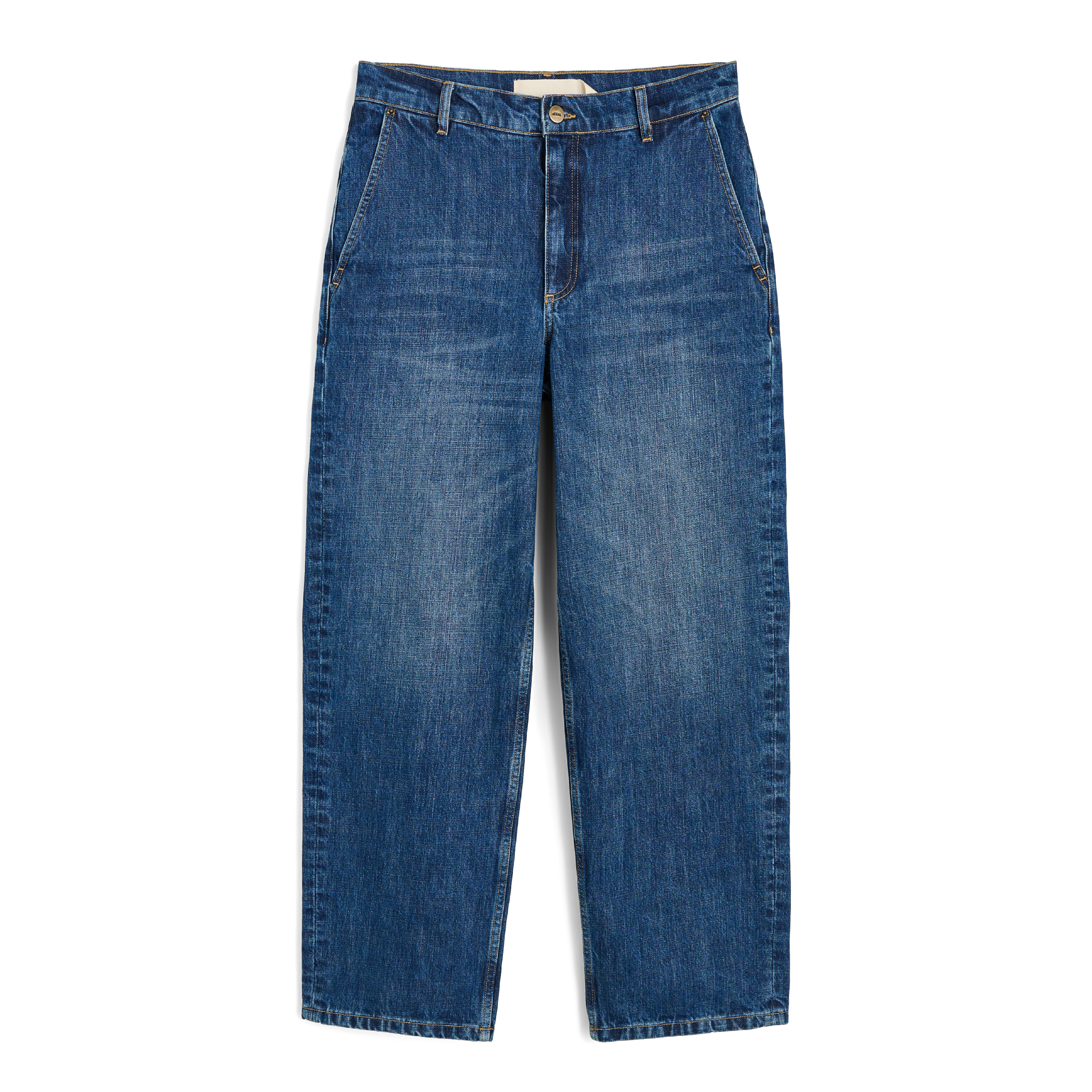 Carlo Midwaist Wide Jeans, Worn Blue