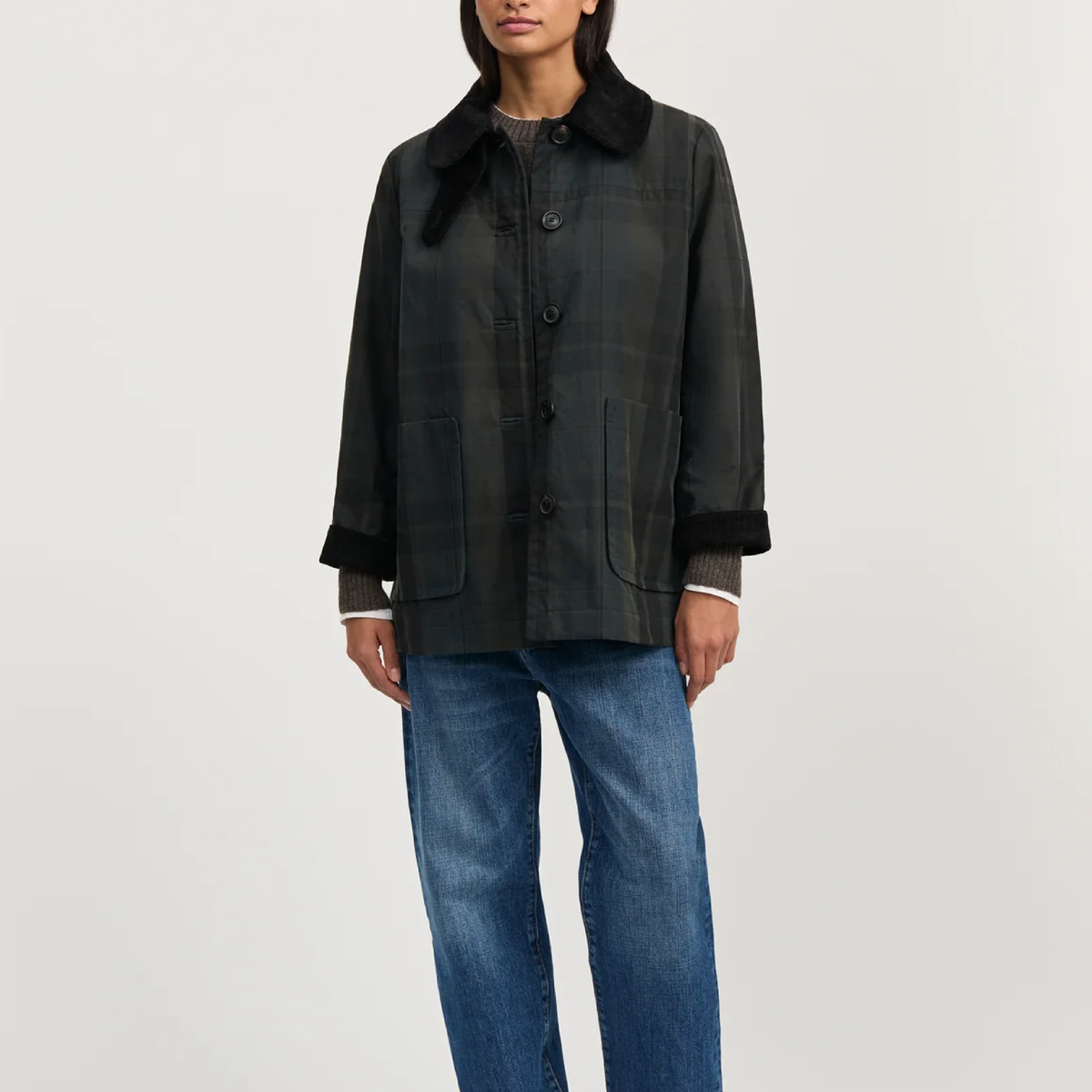 Jamie Jacket Check Oilskin Silkwax, Foxleigh