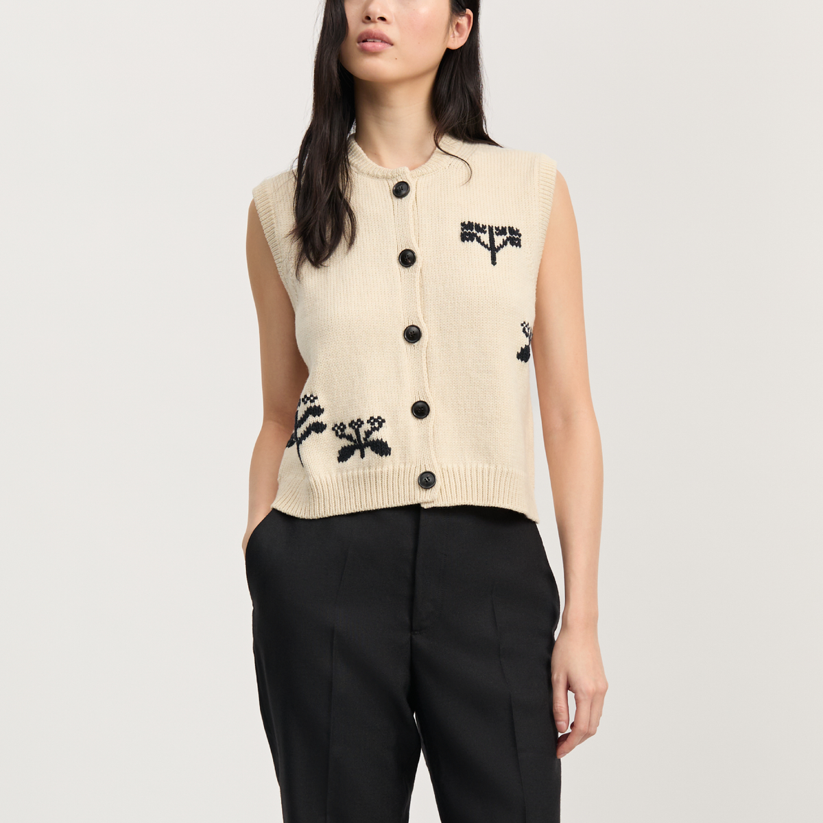 Macha Vest, Mix Pure Ecru