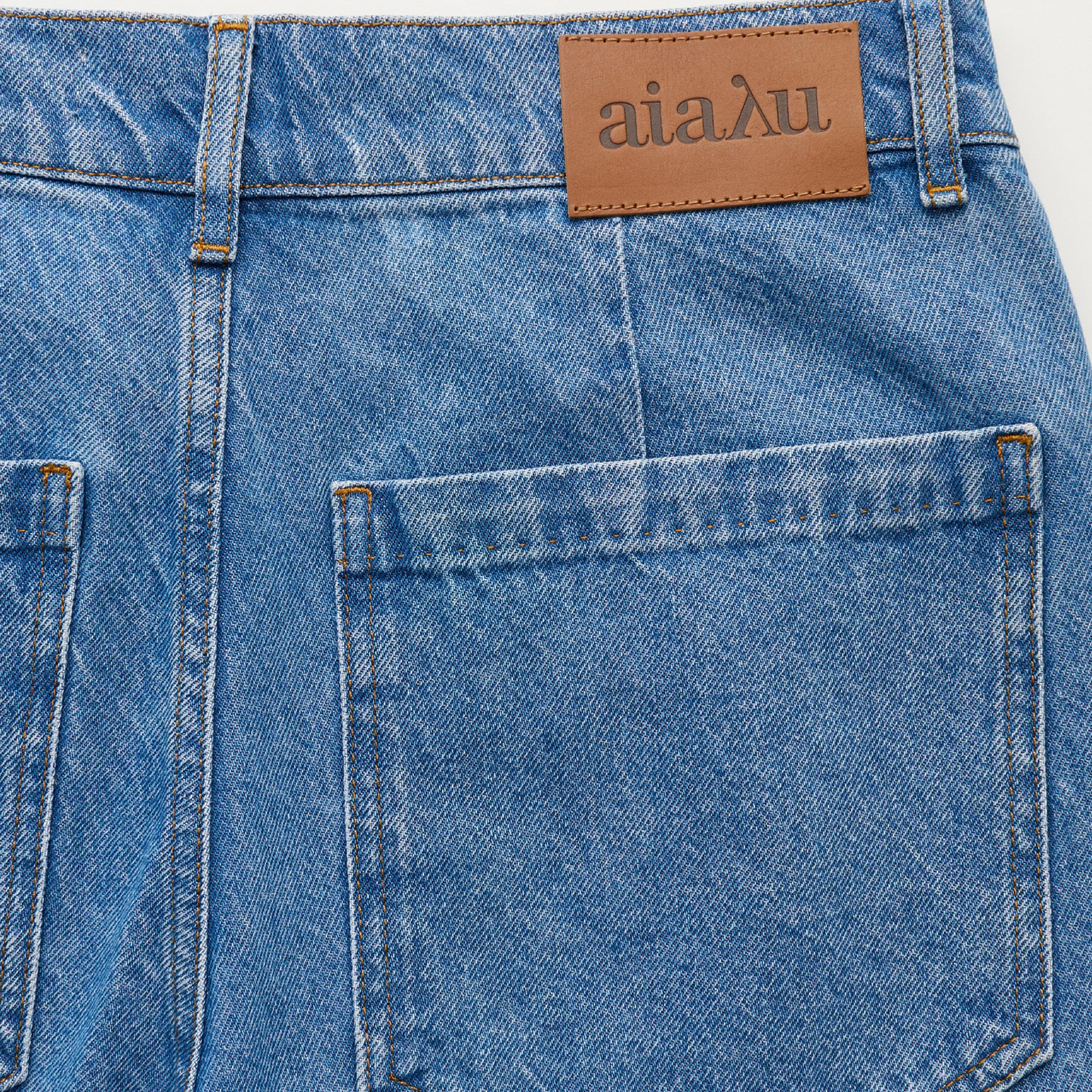 Carlo Midwaist Wide Jeans, Clear Blue