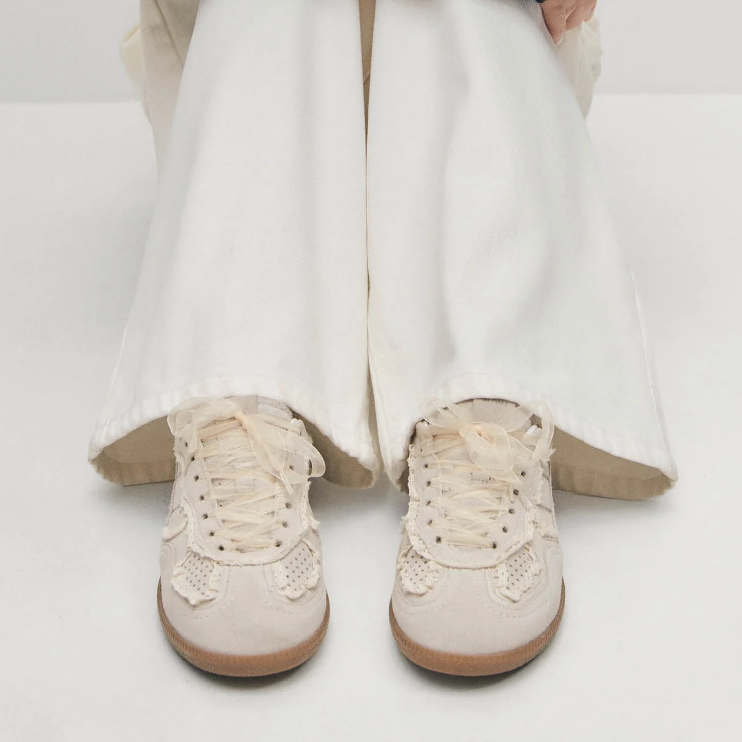 Tb. 490 Leather Sneakers, Crochet Cream