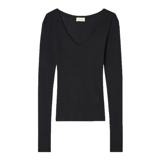 Massachusetts Bluse V-Hals, Sort