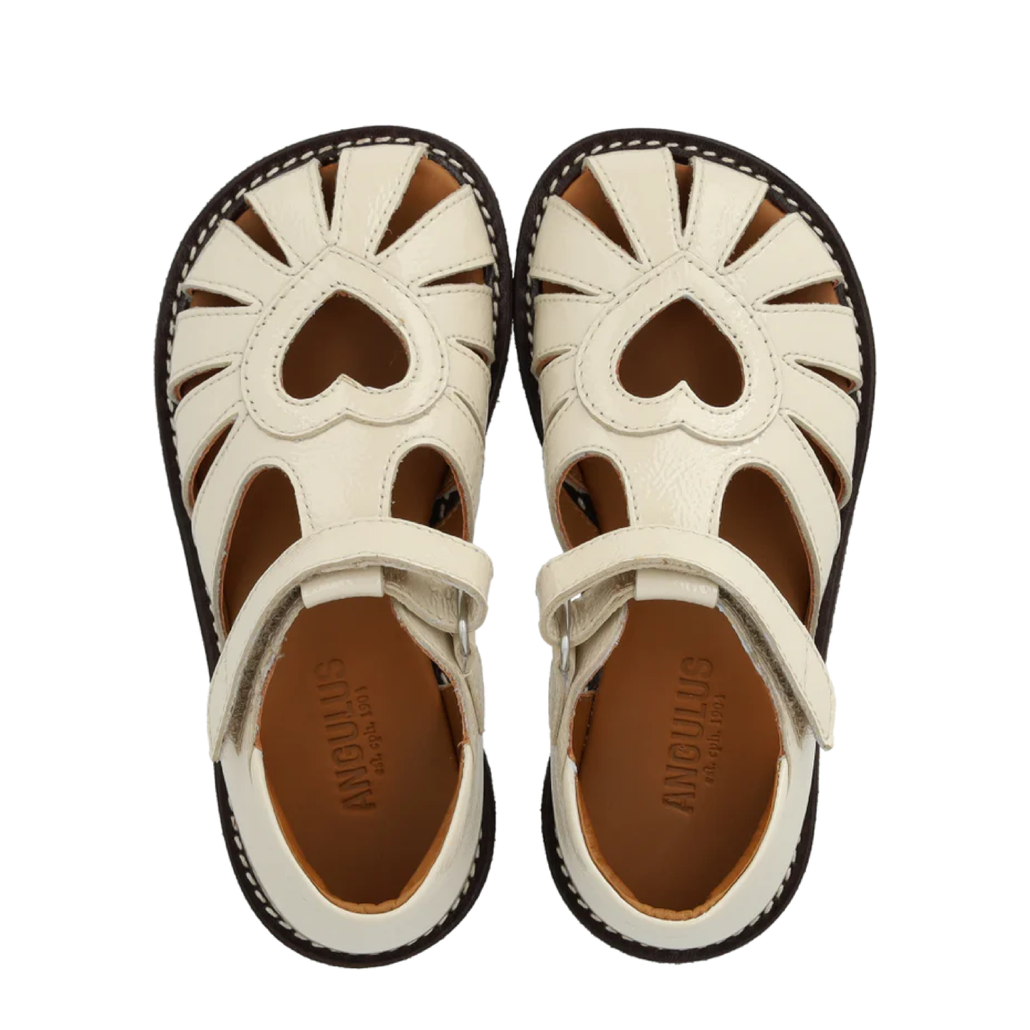 Hjertesandal Med Velcrolukning, Buttermilk