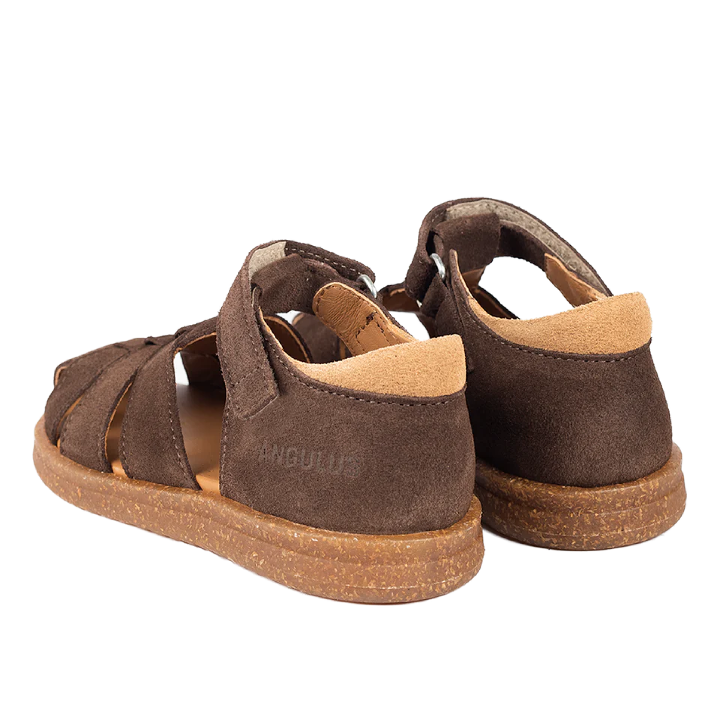 Sandal Med Justerbar Velcrolukning, Dark Taupe/Camel