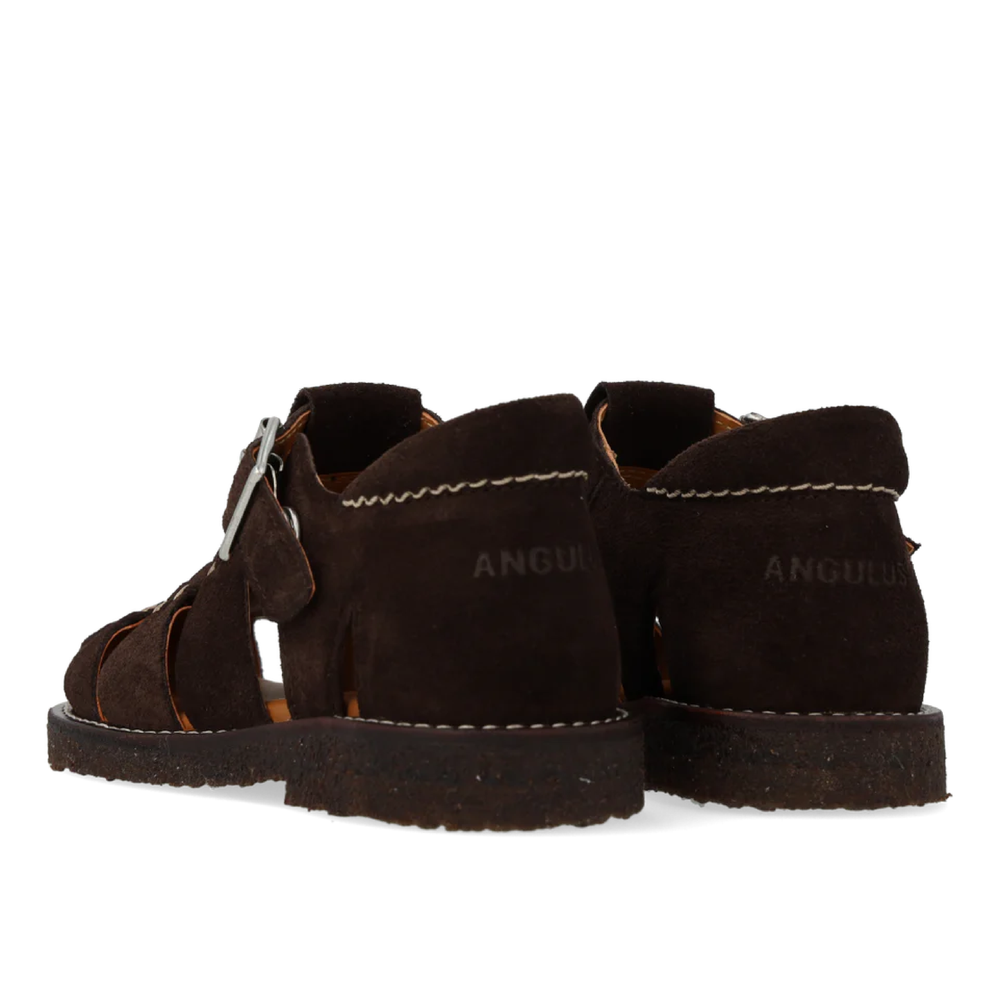 Fisherman Lædersandal Med Stikningsdetaljer, Dark Brown