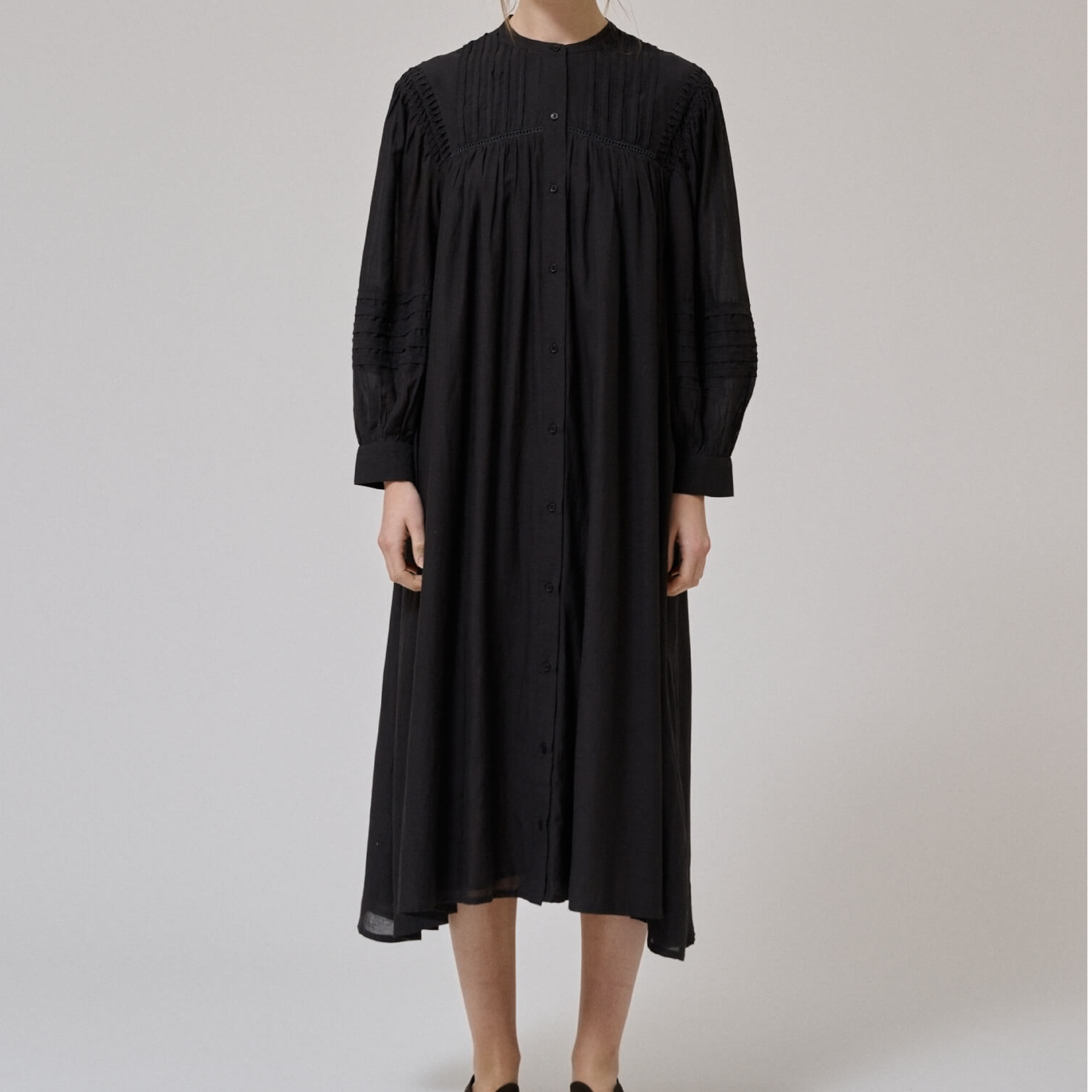 Dew ls Shirt Dress, Black