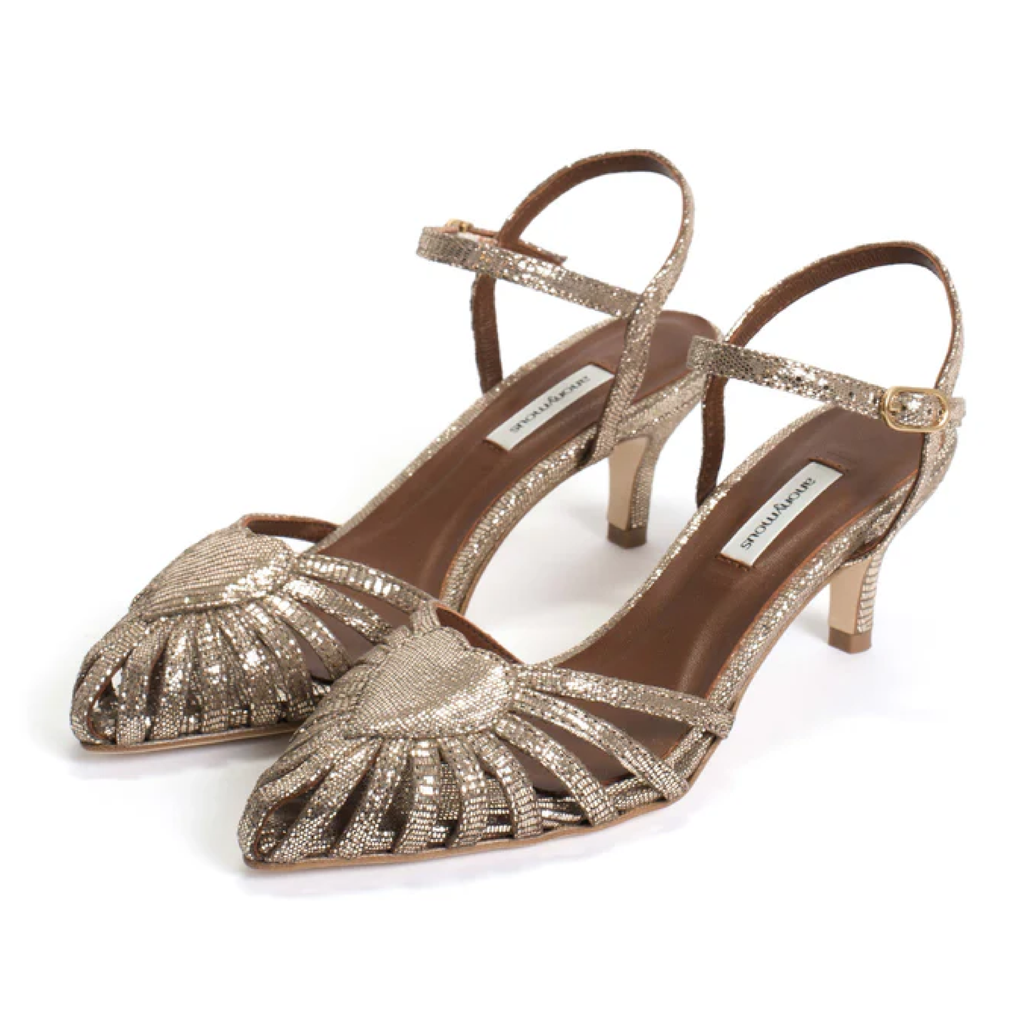 Keesha 55 Lizard Metallic Goat, Vintage Champagne