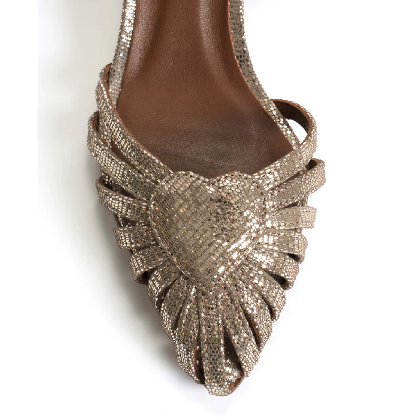 Keesha 55 Lizard Metallic Goat, Vintage Champagne