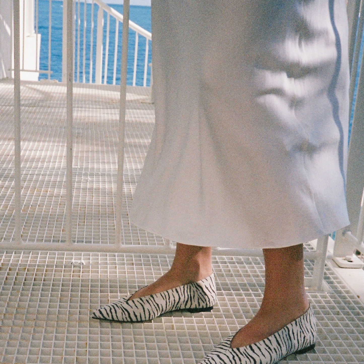 Cassie Calf Suede Ballerina, Zebra