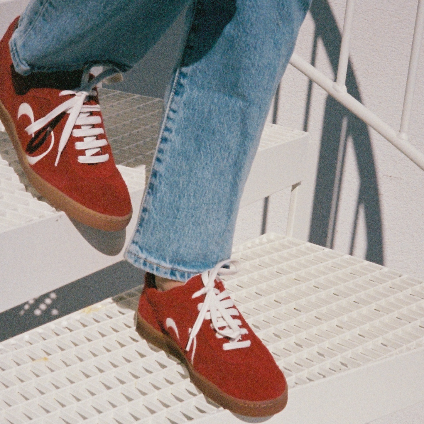 Blaire Plushed Calf Suede Sneakers, Ruby Red