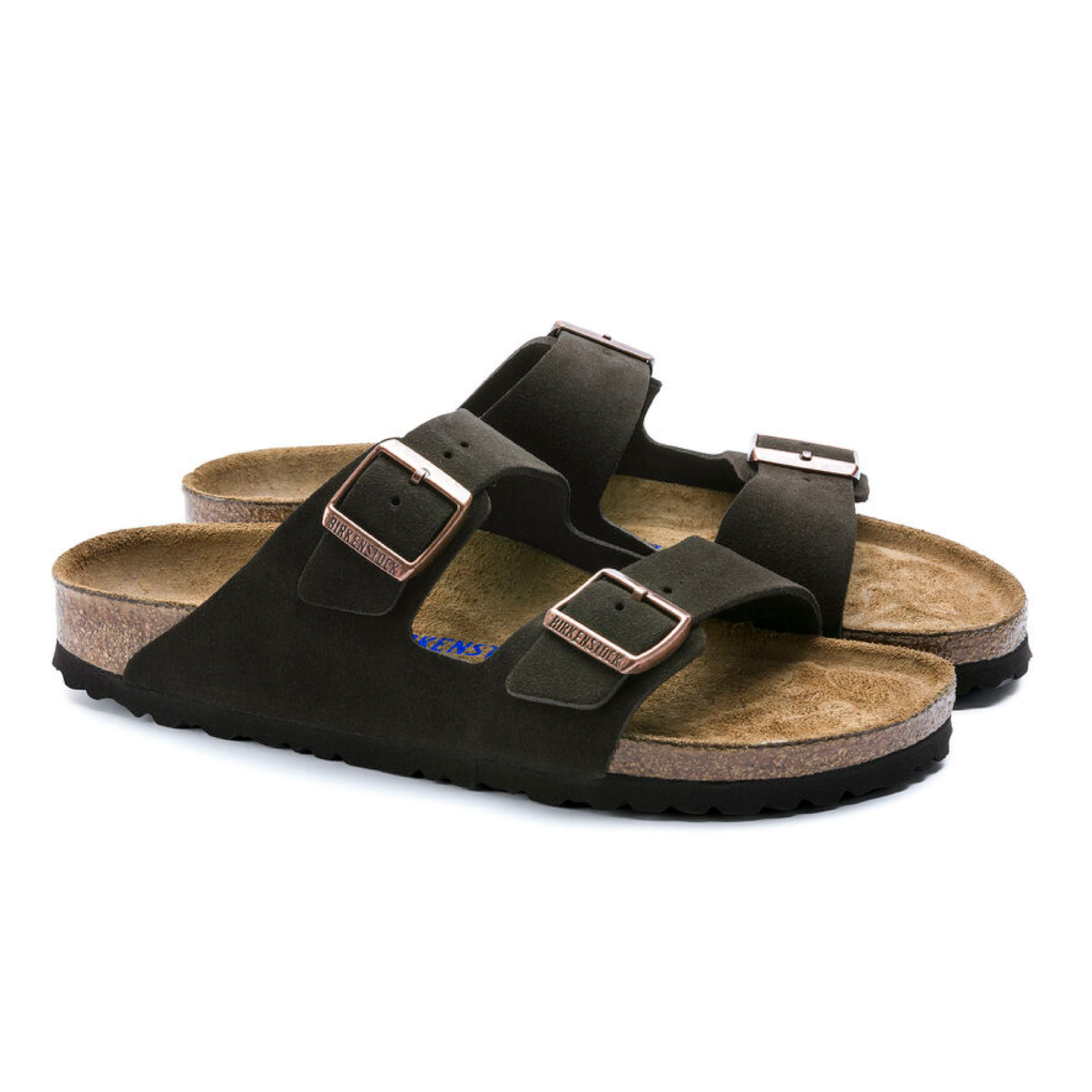 Arizona Soft Footbed Suede Sandaler, Mocca