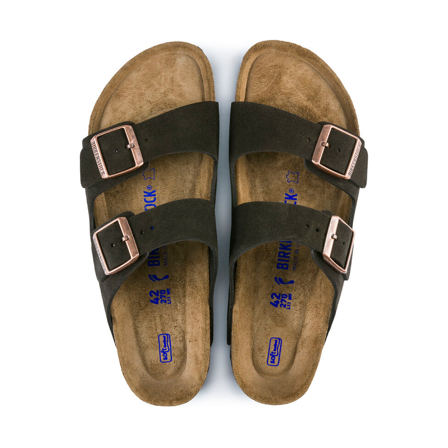 Arizona Soft Footbed Suede Sandaler, Mocca