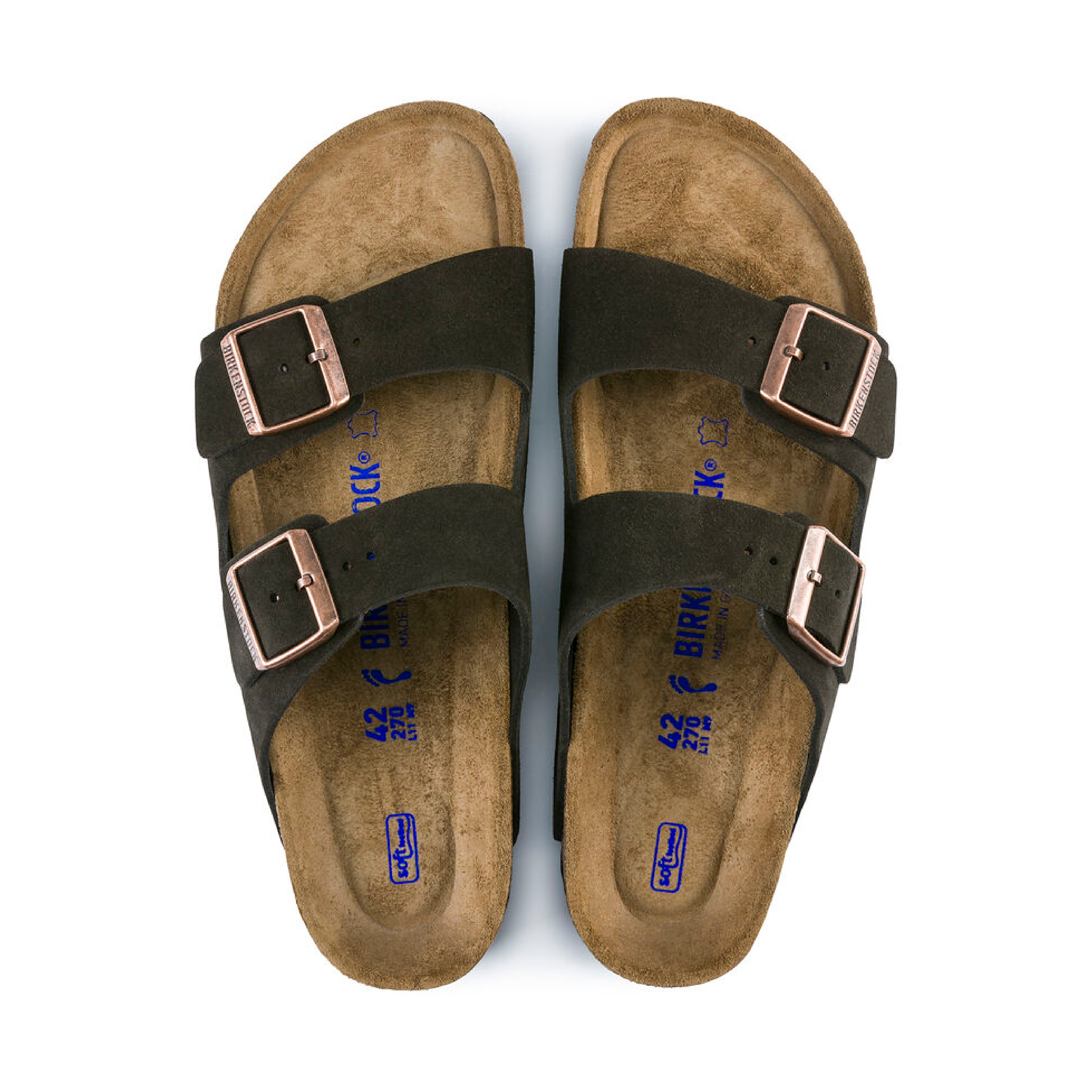 Arizona Soft Footbed Suede Sandaler, Mocca