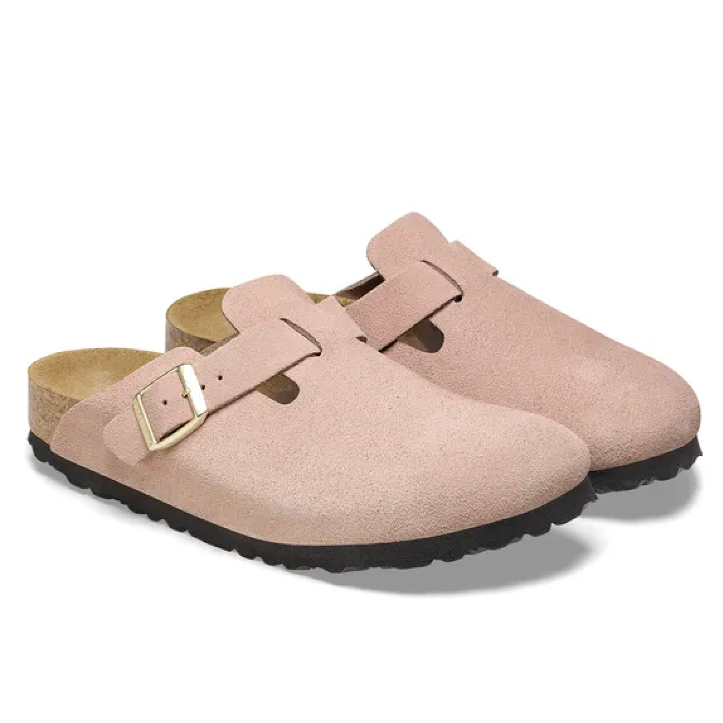 Boston Suede Leather Slippers, Light Rose