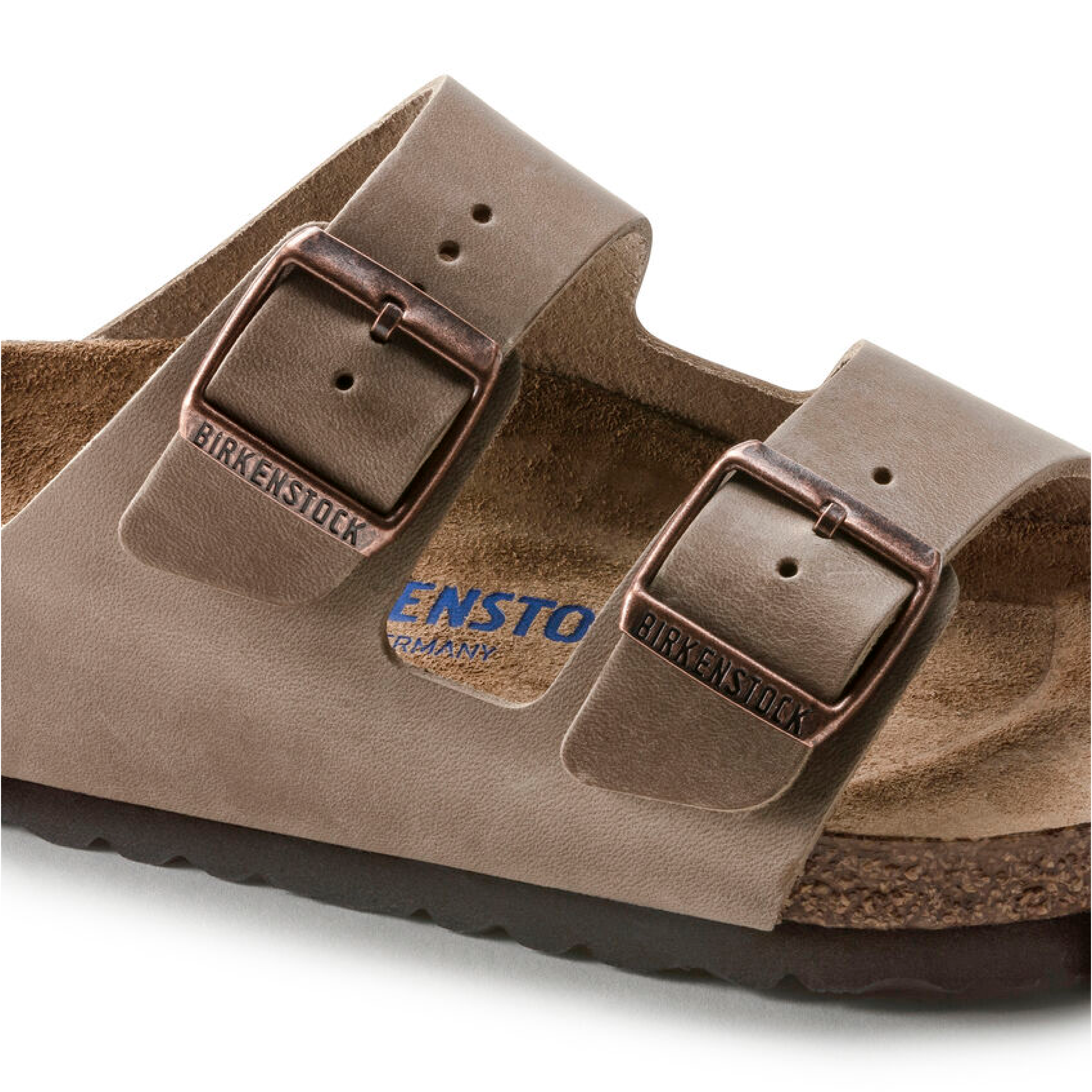 Arizona Soft Footbed Natural Leather Oiled Sandaler, Tabacco Brown