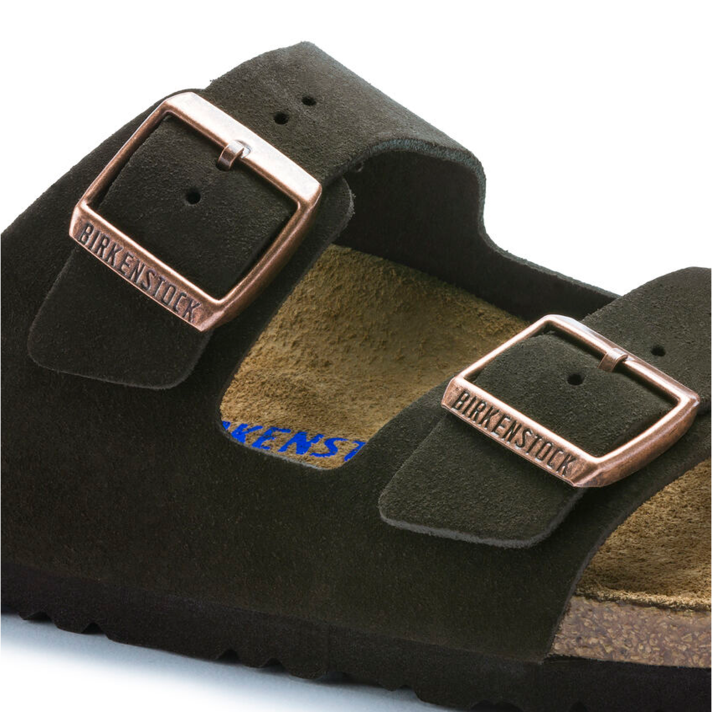 Arizona Soft Footbed Suede Sandaler, Mocca