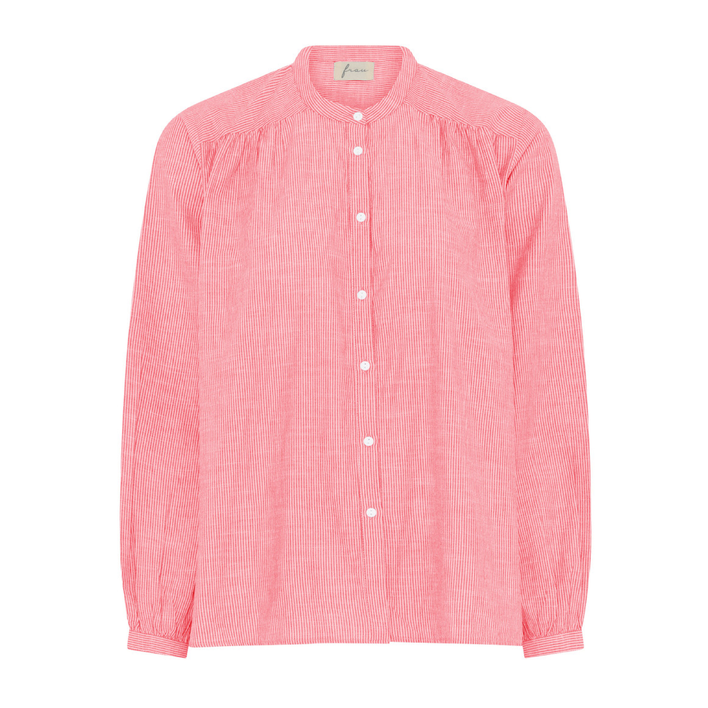 Florence Shirt, Hot Coral Stripe
