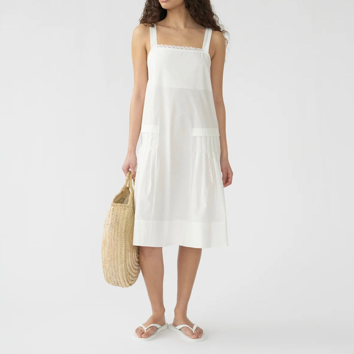Light Poplin 20S Dress, Ecru