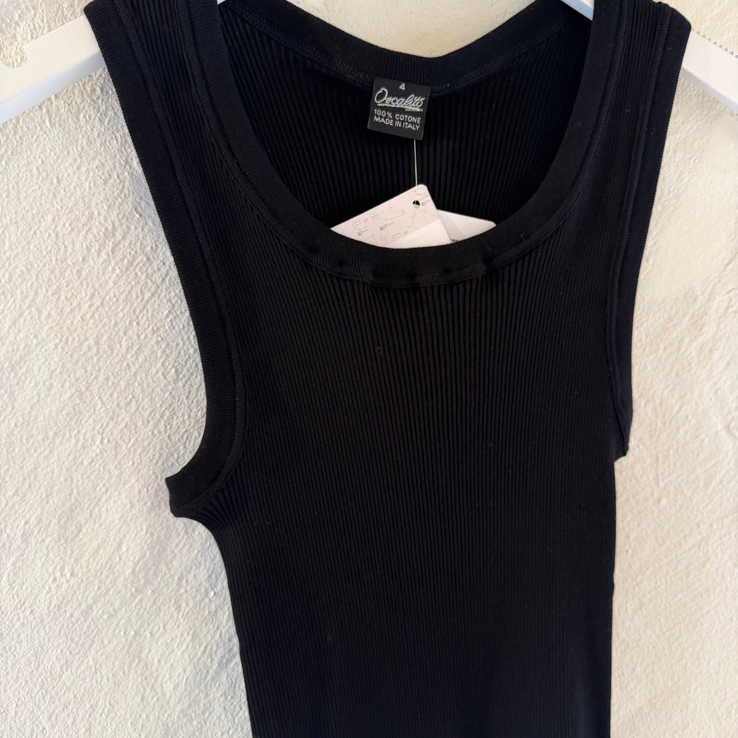Bomuld Tank Rib Top, Sort 7166