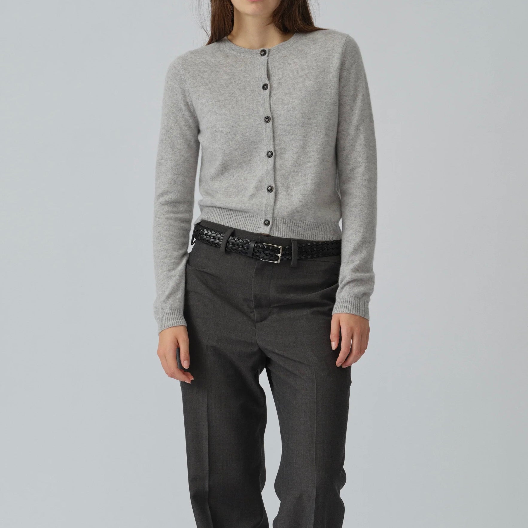 Women's Cashmere O-Cardigan, Ash Grey
