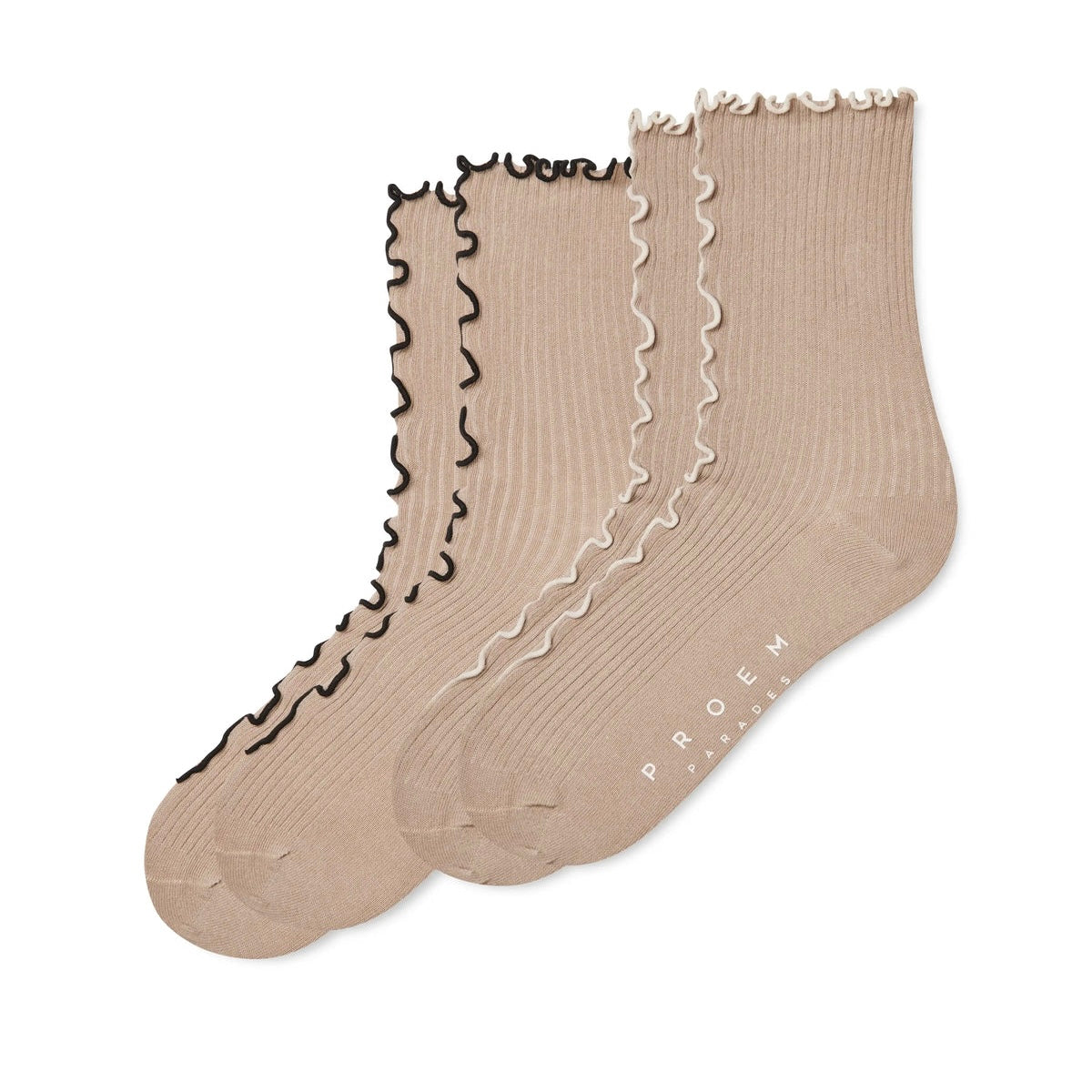 Kusama Socks, Beige (2-Pak)