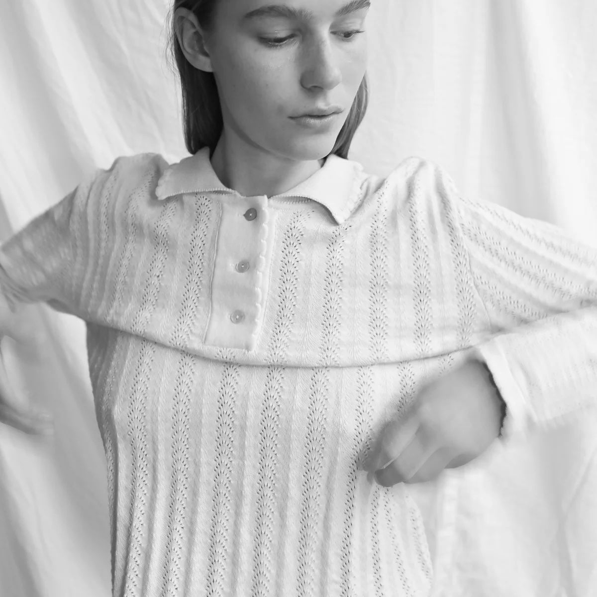 Georg LS Polo, Ecru