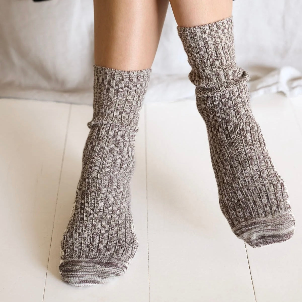 Twist Socks, Ruby/Khaki/Ecru