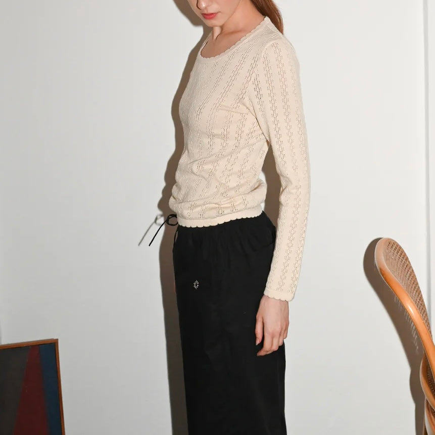 Nellie LS Blouse, Ecru