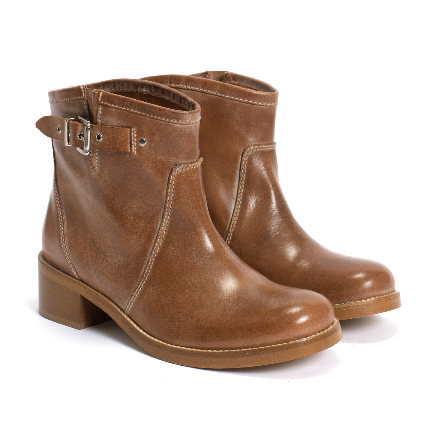 Hunter Buckle Støvle, Dark Tan