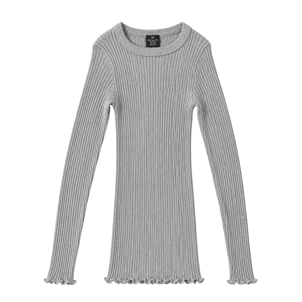 Uld & Silke Operatino Langærmet Top, Grey 7496