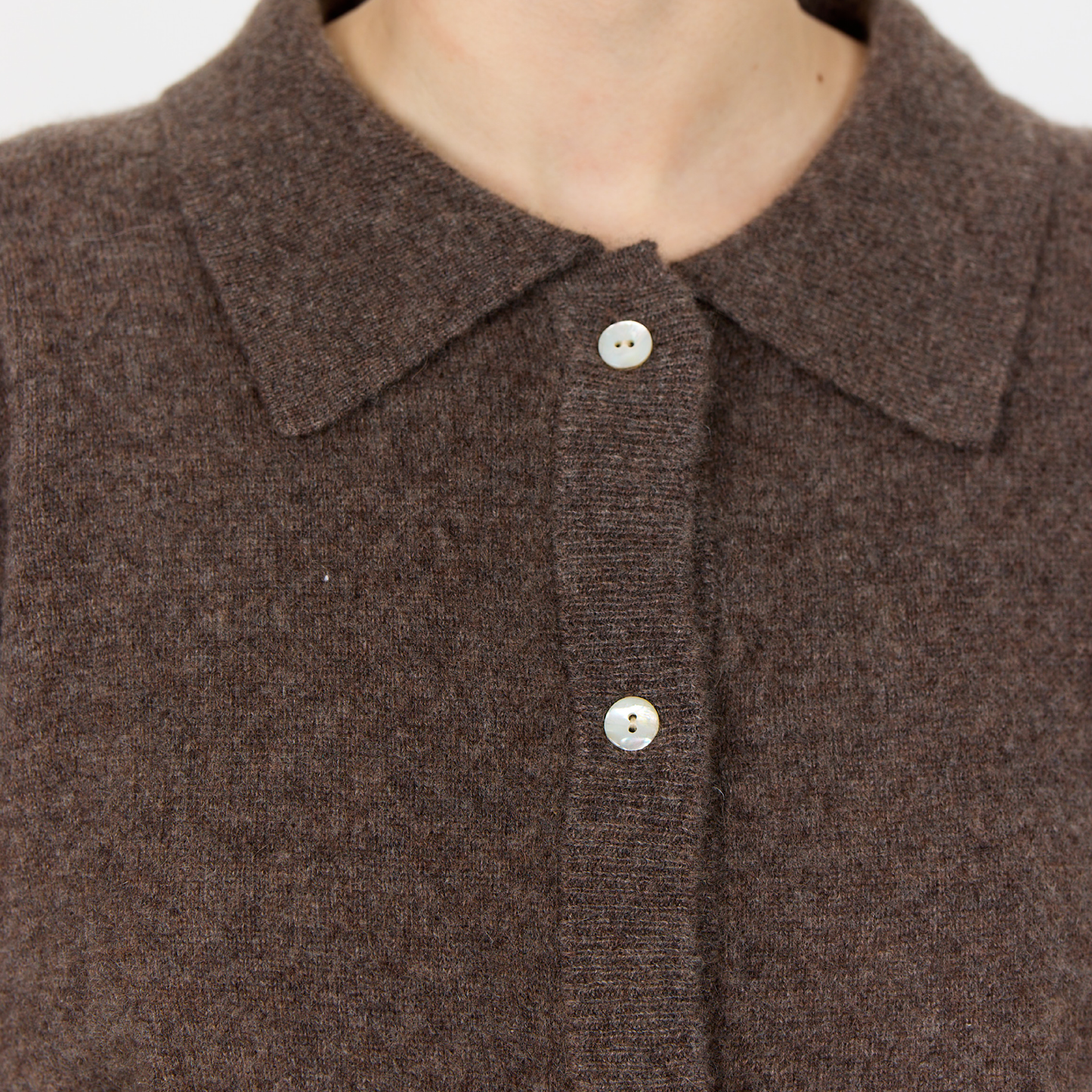 Eloise 12 Cashmere Cardigan, Coffee Melange