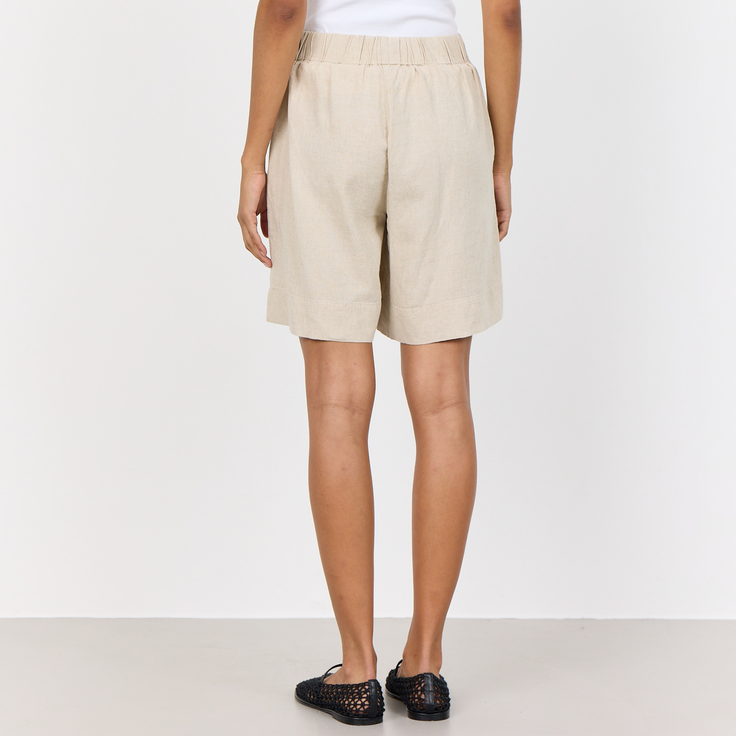 Naja 29 Shorts I Hør, Island Fossil Melange