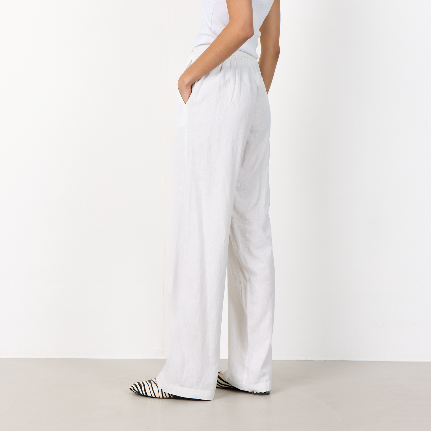 Naja 7 Bukser I Hør, Hvid