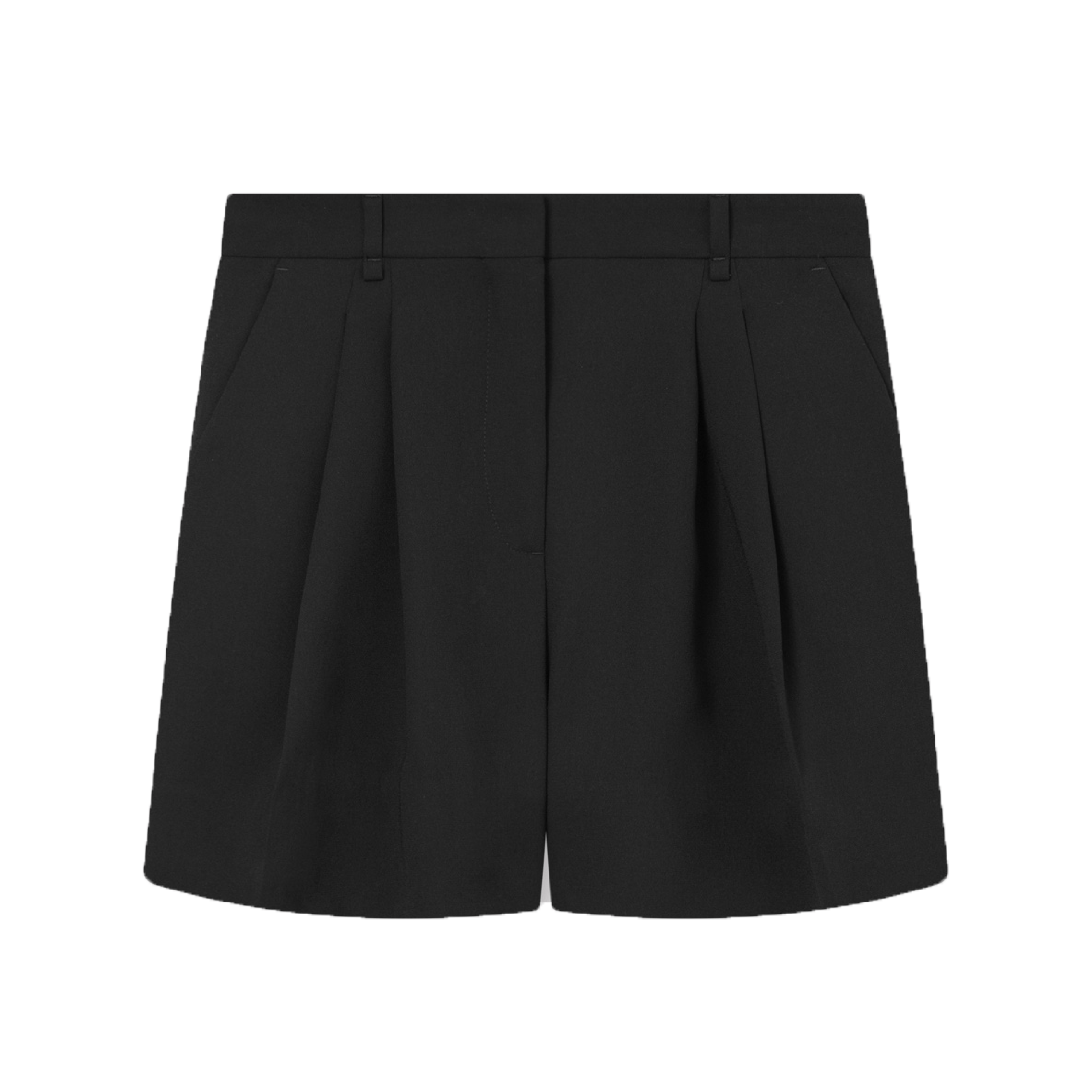 Prisk Crepe Georgette Shorts, Black