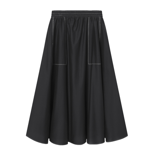 Nanda Sheer Cotton Nederdel, Black