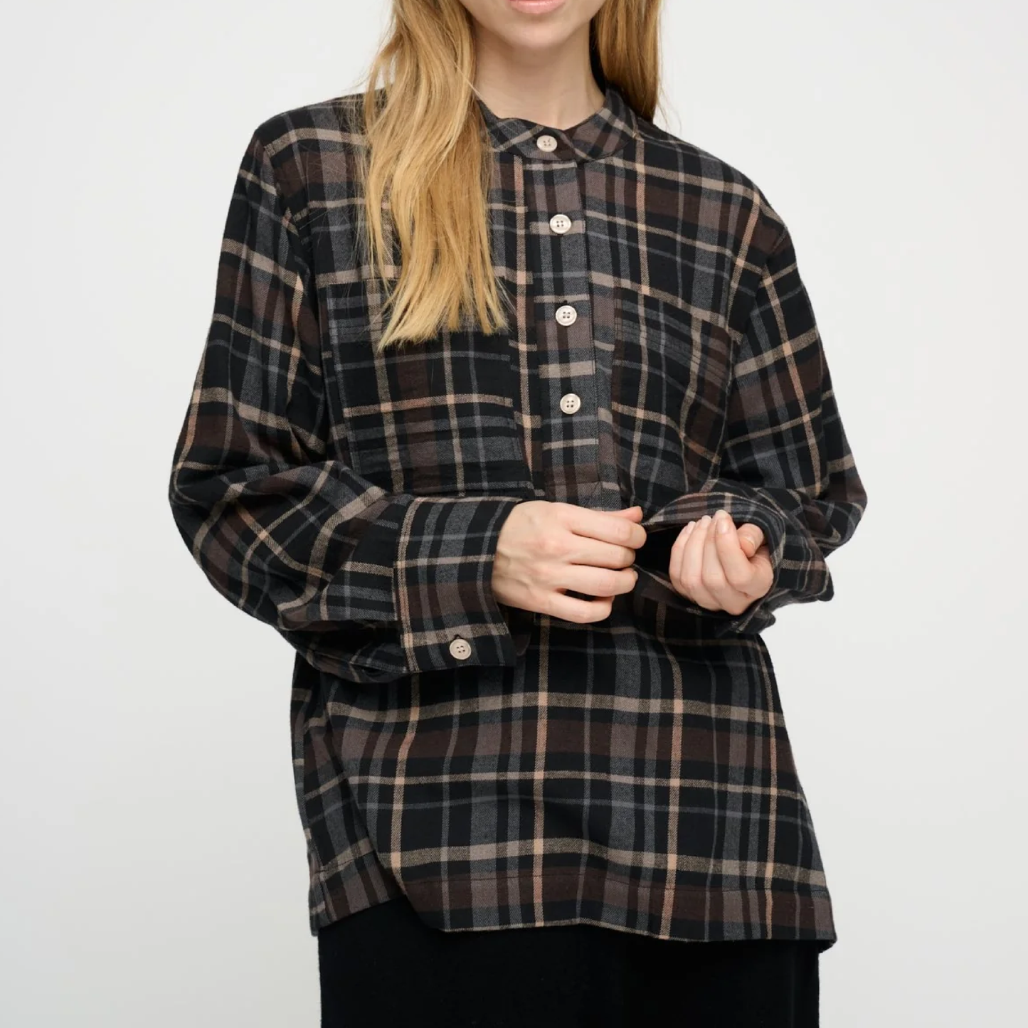 Ayla Shirt Check, Brown/Black