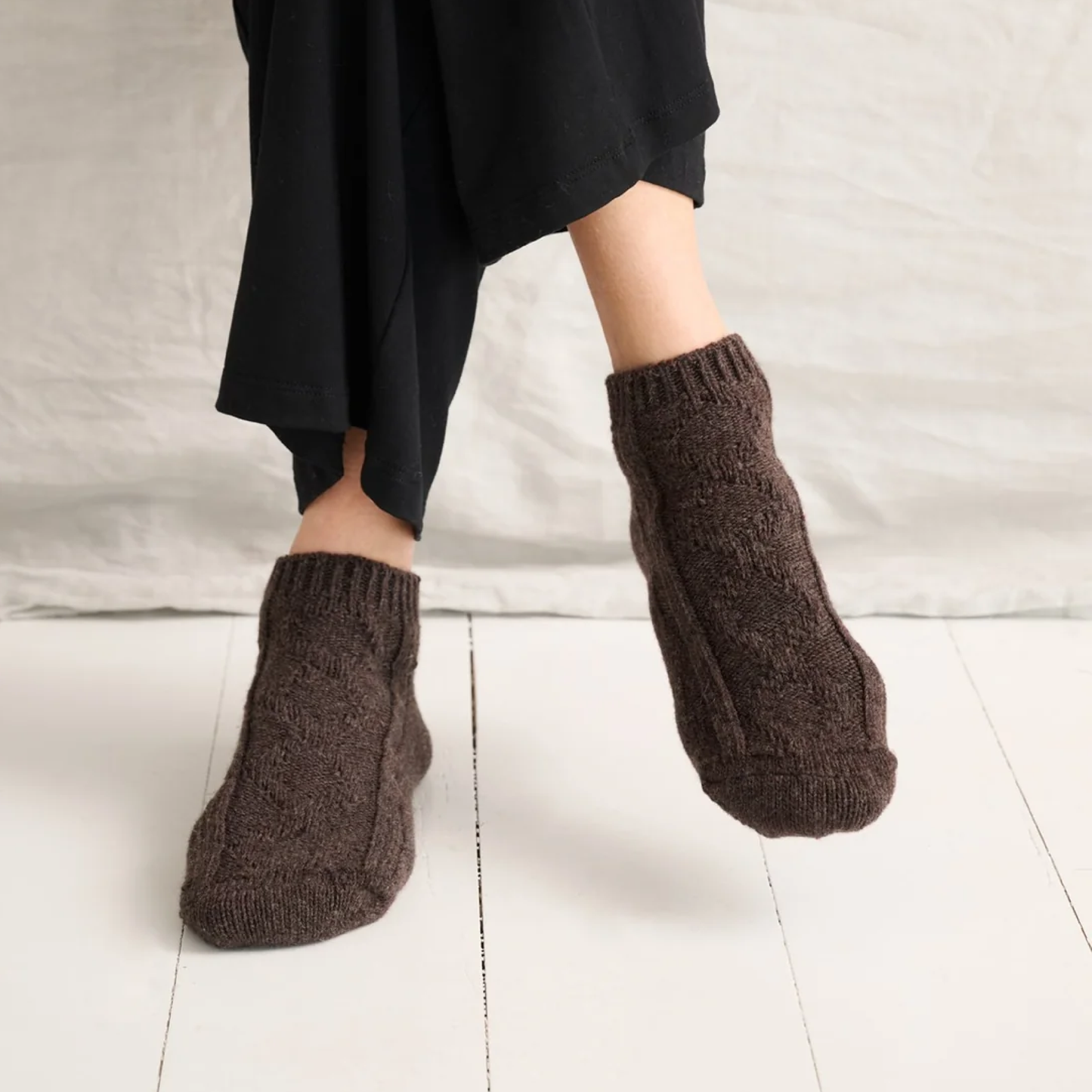 Cottage Socks, Brown Melange