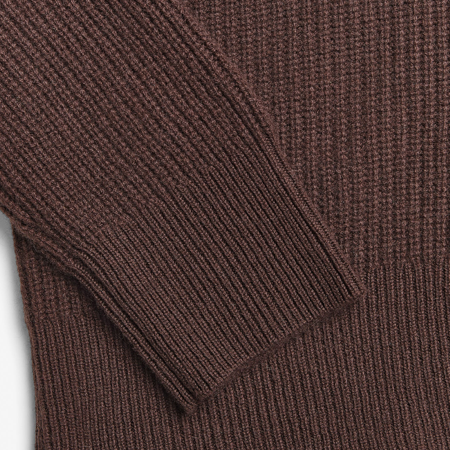 Premium Cashmere Ribbed Cardigan, Dark Brown