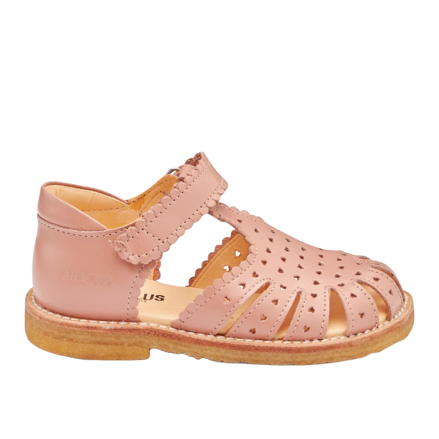 Begynder Sandal Med Mini-Hjerter Og Velcrolukning, Rose