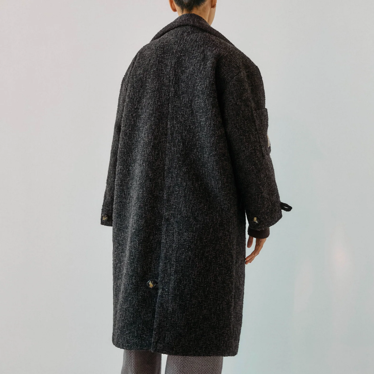 Betty Boucle Wool Coat, Ash