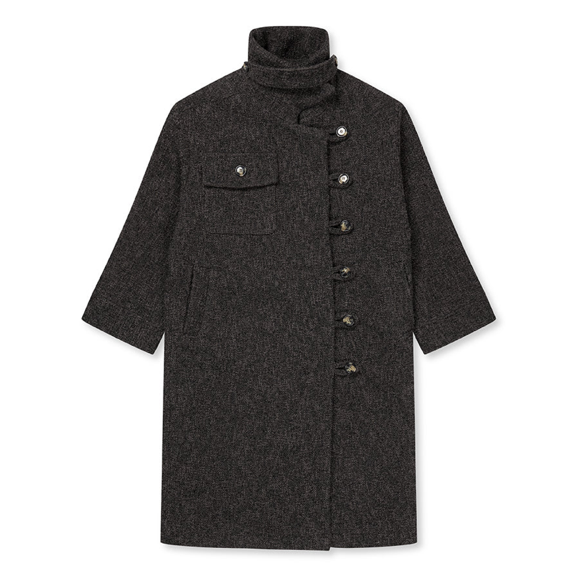 Betty Boucle Wool Coat, Ash