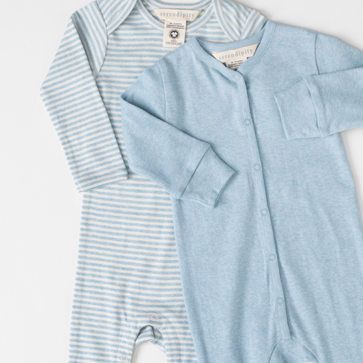 Baby Suit Stripe, Aqua/Ecru