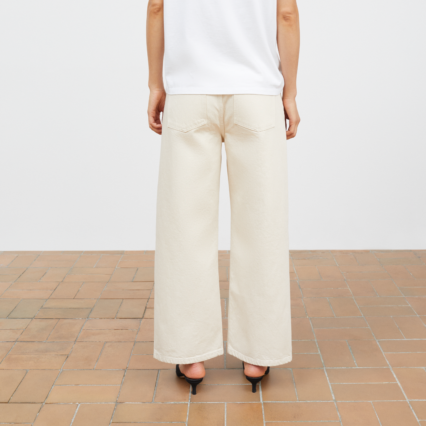 Taylor Cropped Jeans, Ecru