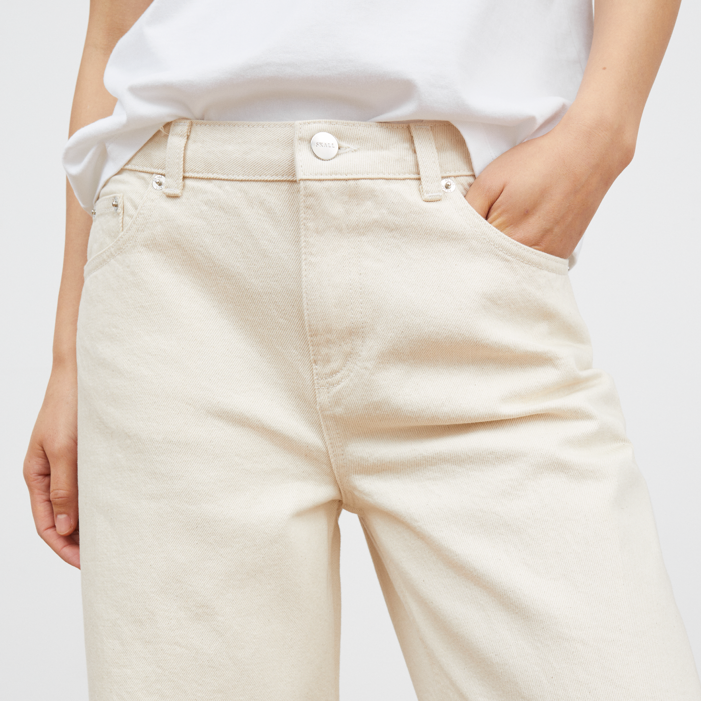 Taylor Cropped Jeans, Ecru