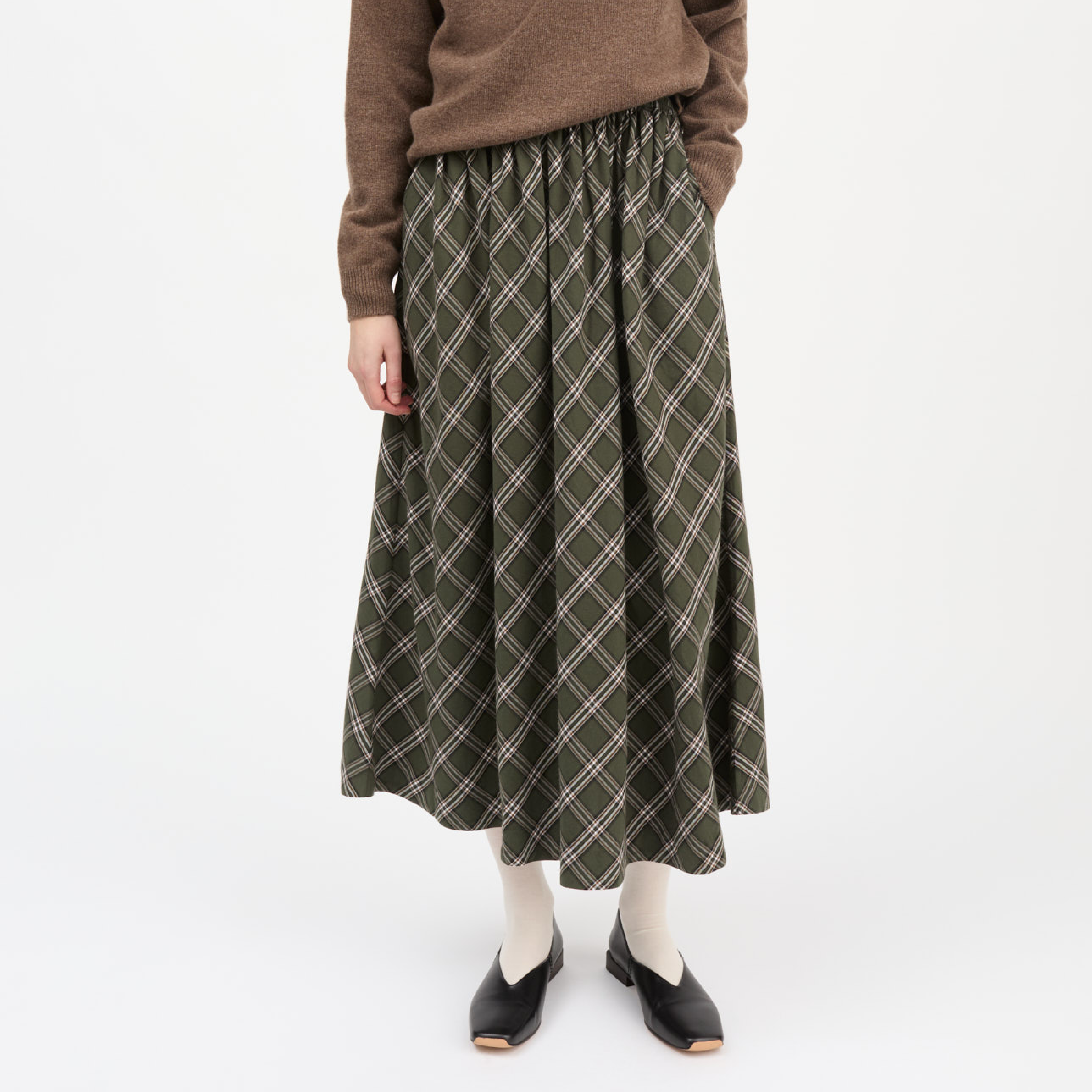 Dagny Skirt, Green/White Check