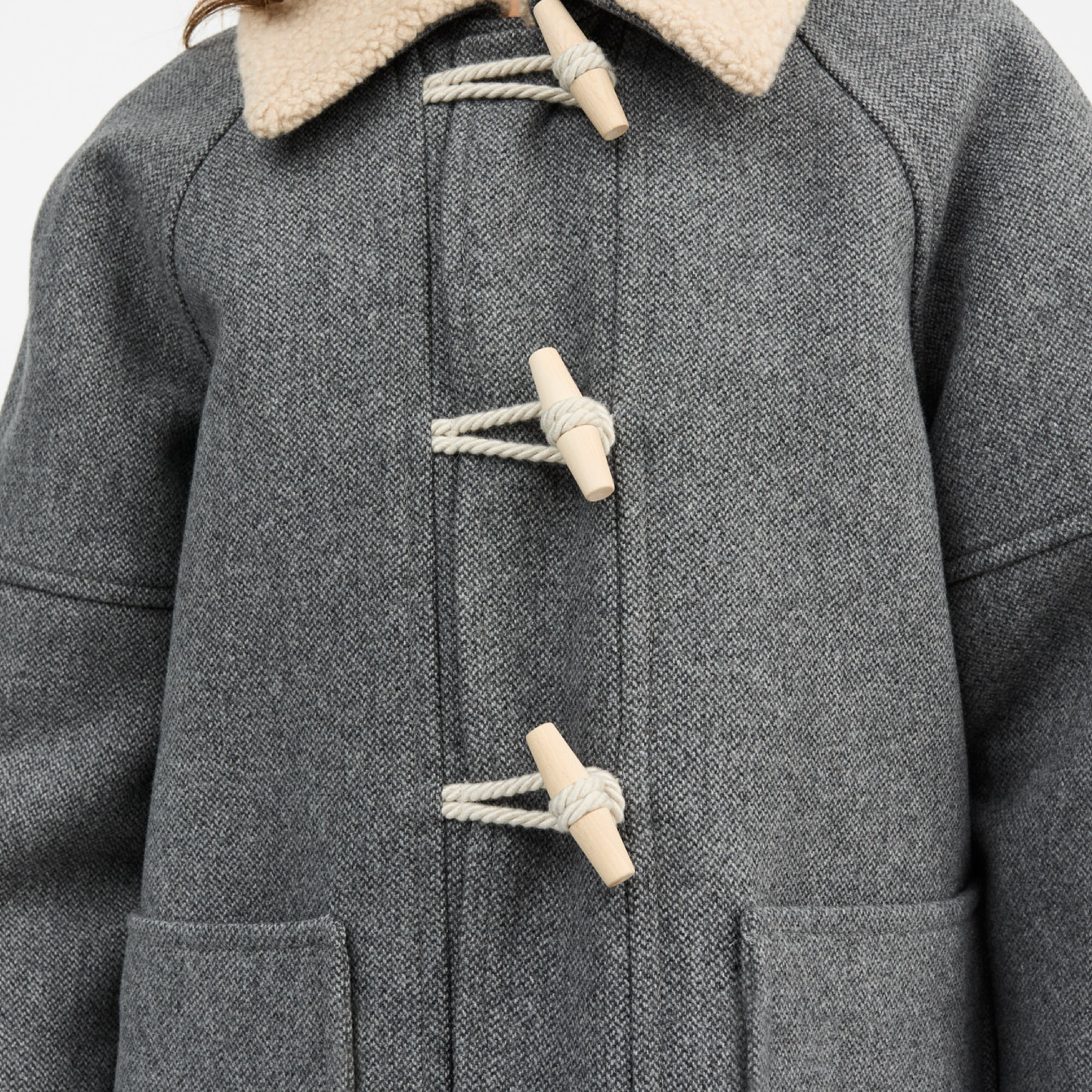 Bibi Duffle Coat, Grey Structure