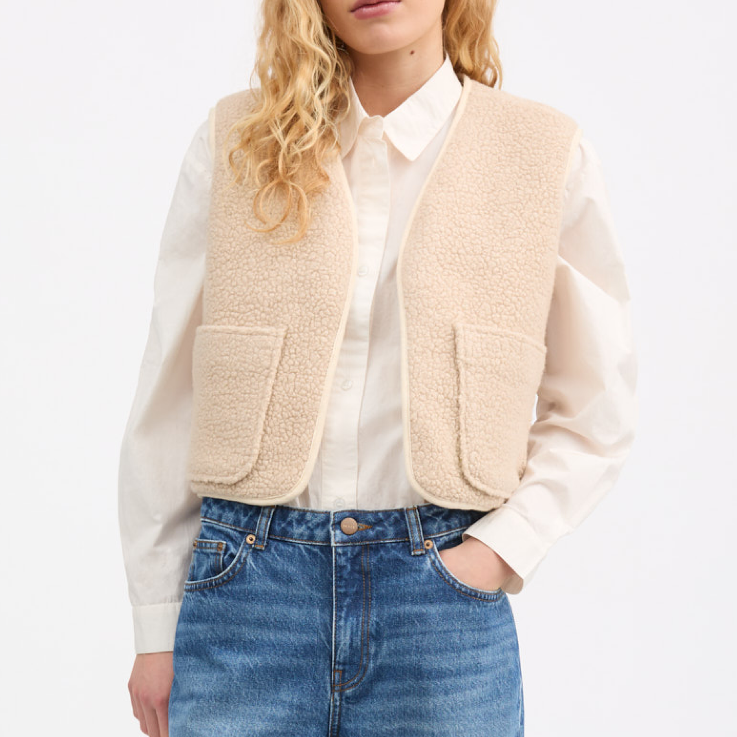 Birley Vest, Ecru