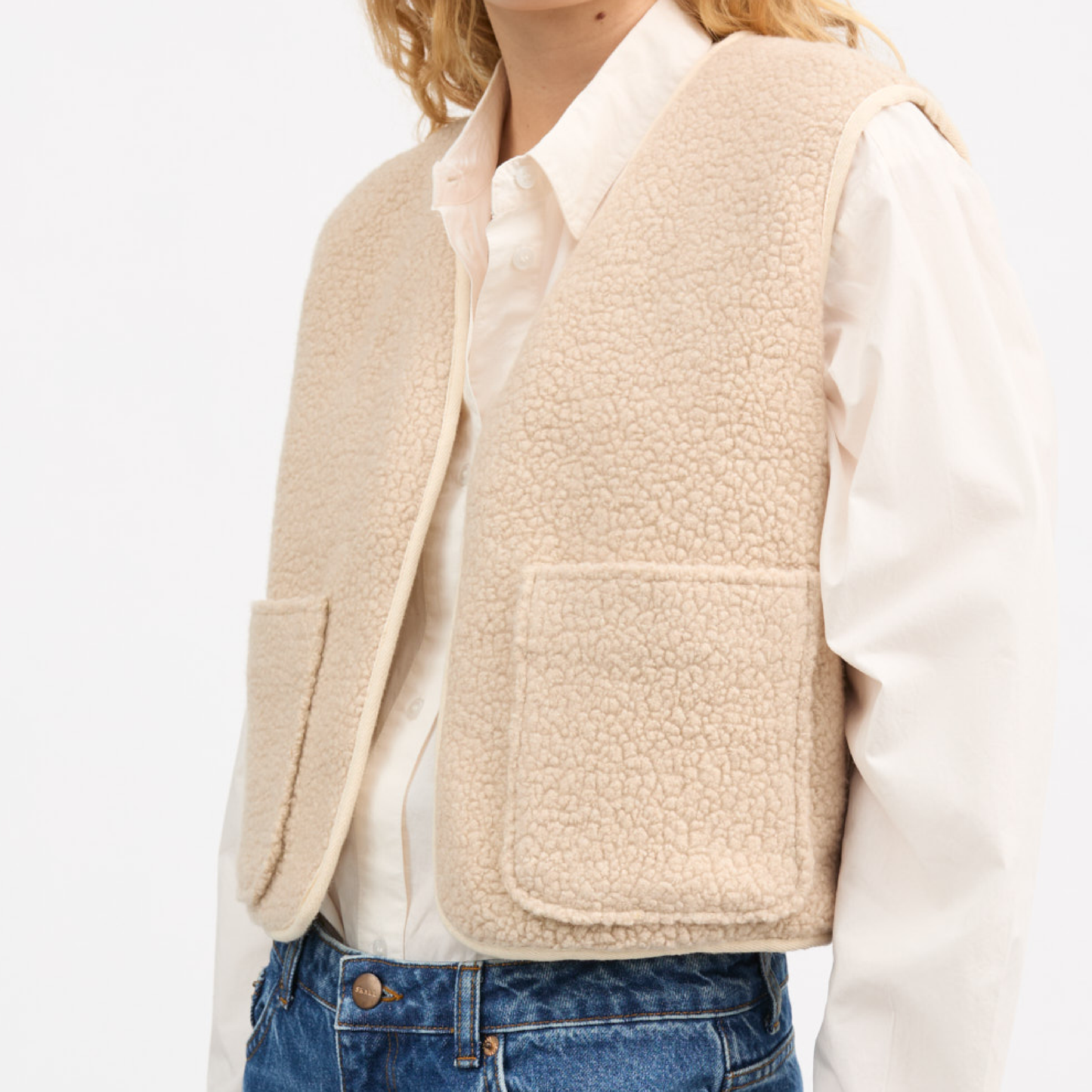 Birley Vest, Ecru